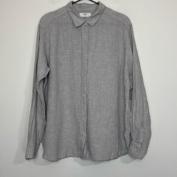 Uniqlo Linen Long Sleeve Button Down XL - Picture 1 of 5